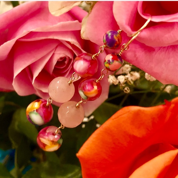 NWOT Anthropologie Exquisite Bead & Crystal Earrings - Picture 8 of 8